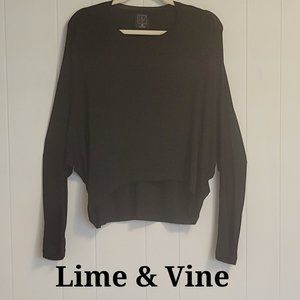 Lime & Vine Black Dolman Long Sleeve tunic blouse Sz: M